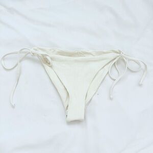 NWOT L*Space white ribbed Lennox bikini bottoms S